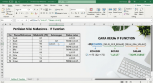 Excel formula bar showing IF function, clean UI, educational concept